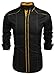 Coofandy Men's Button Down Dress Shirts Casual Slim Fit Shirts, Medium, Black