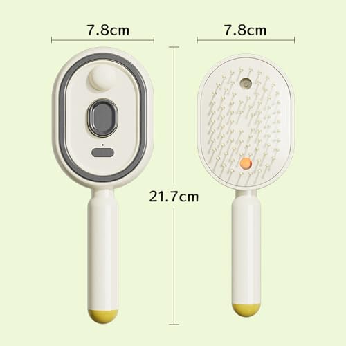 Electric Steam Brush, Hairbrush Mister Tool, Rechargeable Hair Straightener Brush with Detangling Comb, Portable Cordless Hair Tool, Ideal for Home Hair Cleaning Styling (A)