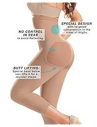 Leonisa - Leggings invisibles para mujer con control de barriga y pantalones cortos de compresión