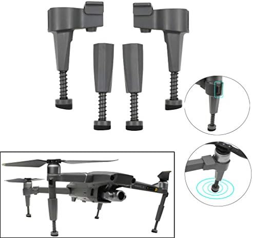 Fullwei Landing Gear Leg for DJI Mavic 2 Pro/ Zoo Drone Accessories Landing Skid Heightened - Shock- absorbing Protect Gimbal and Camera (black)
