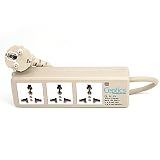 Ceptics Portable Travel Power Strip Charger 3 Universal Outlet Input From 100v-240v Power Sockets, Europe Cord