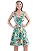 TAM WARE Womens Casual Fit and Flare Floral Sleeveless Dress TWCWD054-GREEN-US S