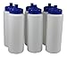 Sports Squeeze Plastic Water Bottles Push/Pull Cap Wide Mouth 32 Ounce pack of 6