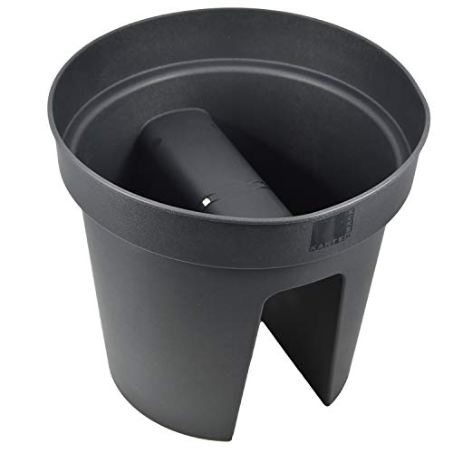 Blumenbrücke Hängetopf Pflanzkübel Zaun Geländer Balkon Terrassendielen Garten Töpfe (rund 28 x 25 cm, anthrazit) – Bild 5