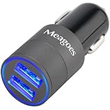 Meagoes Fast USB Car Charger Adapter (4.8A/24W), with Dual Smart Ports, Compatible Apple iPhone 8/X/Plus/7/6s/6, Ipad Pro/Mini, Samsung Galaxy S9/S9+/S8/S7, Note 9/8, LG, HTC, Google, Moto and More