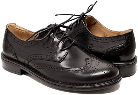 Cosycost Mens Oxfords Leather Business Formal Shoes Lace up With Real Leather 016M (7.5, Black)