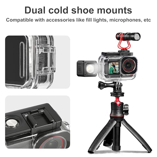 FitStill 196FT/60M Waterproof Case&3 Filters&Floating Hand Grip Stick Set Compatible for DJI Osmo Action 5 Pro Action 4 Action 3,Snorkeling Surfing,Wakeboarding Protective Cover Shell Accessories Kit