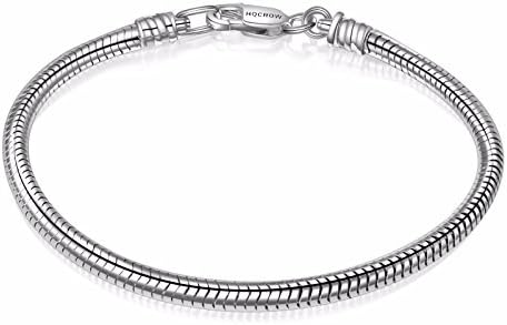 925 Sterling Silver Snake Chain Bracelet for European Bracelets Charms Bead