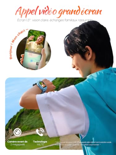 imoo Z3 Montre Connectée Enfant 4G avec Carte SIM : Traceur GPS Enfant Précis, Appels Vidéo HD, SOS, Étanche IP68 et Mode Classe - Smartwatch Enfant Fille Garçon