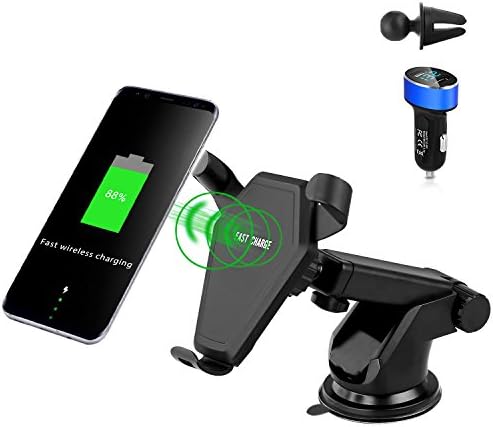 ZACTEK Wireless Charger Phone Holder Long Neck Fast Wireless Charger Car Mount Air Vent Phone Holder Charging for iPhone X iPhone 8/8 Plus, Galaxy Note 5/8, Samsung S8 S8+ S7 S6 Edge+