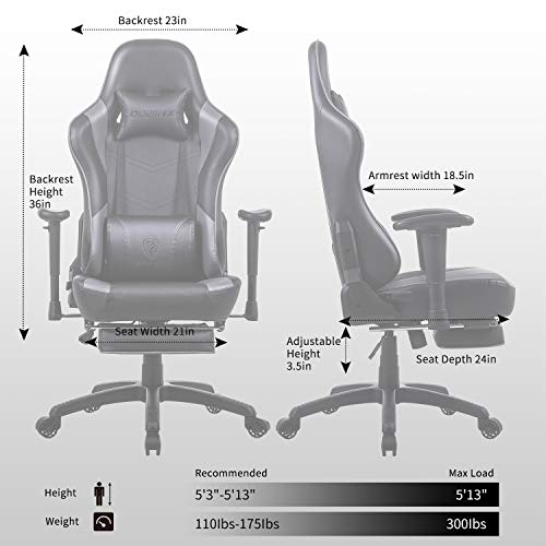 Dowinx Gaming Chair Ergonomic Office Recliner for Computer with Massage