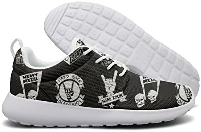 Hoohle Sports Heavy Metal Rock Badges Set Men Roshe One Flex Mesh Mens Lightweight Running Shoes