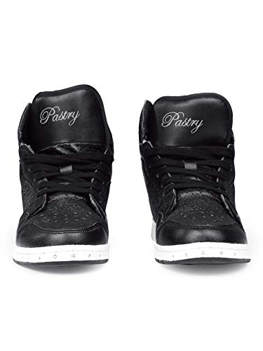 Adult"Glam Pie" Glitter Black Sneakers PA133020BLK09.0 Black 09.0 - Thumbnail 4