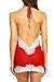 Avidlove Women Sexy Lingerie Halter Backless Lace Trim Babydoll G-String 2 Piece Set Sleepwear Red Large