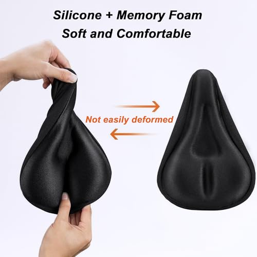 RIXOW Gel Saddle Cover Bicycle Saddle Cover Gel Cover for Road Bike Saddles Mountain Bike Saddle Protector for Bicycle Seat