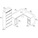 Bush Furniture Fairview L Shaped Desk and 5 Shelf Bookcase in Antique White