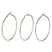 FIBO STEEL 3 Pairs Stainless Steel Large Hoop Earrings Set for Women 50mm