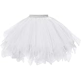 AUYAO 4 Layered Tutus for Women, Puffy Elastic Skirts, Suitable for Masquerade, Christmas, Halloween Party Favors
