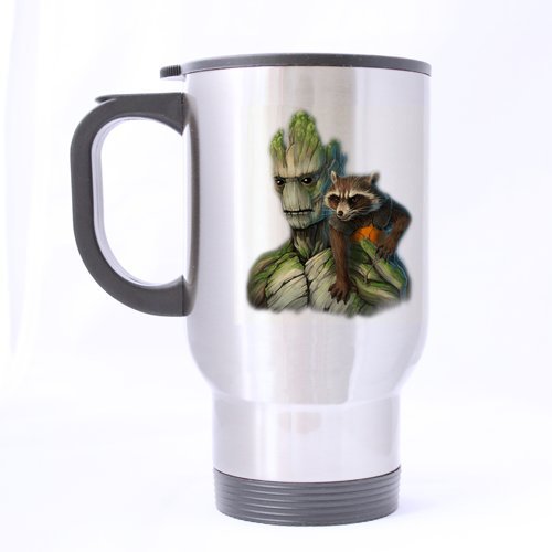 Cool Groot and Rocket Raccoon Customized Design Travel Mug Coffee Mug Creative Sport Cup Personalized Tea Cup 14OZ