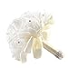 OurWarm® Ivory Crystal Roses Pearl Bridal Bridesmaid Wedding Bouquet Artificial Silk Flowers