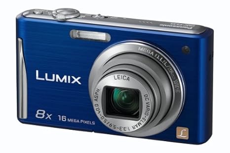 Panasonic Lumix DMC-FS35EG-A Digitalkamera (16 Megapixel, 8-fach opt. Zoom, 6,7 cm (2,7 Zoll) Display, bildstabilisiert) blau