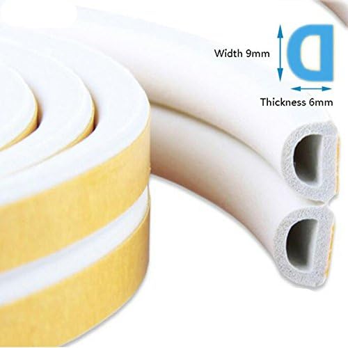 QIXINSTAR 1pc Useful Self Adhesive D96 Type Doors and for Windows Foam Seal Strip Soundproofing Collision Avoidance Rubber Seal Collision