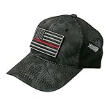 Thin Red Line Black Kryptek Camo Hat With PVC Patch
