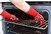 Bruella™ Women's Oven Gloves with Silicone | Oven Mitts with Extra Long Sleeves to Prevent Forearm Burns | Heat Resistant to 932°F / 500°C | 1 Pair