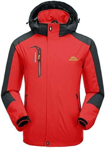 CRYSULLY Men's Spring Fall Mountain Windproof Hiking Thin Coat Outdoor Jackets Removable Hood