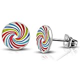 7 MM Stainless Steel Rainbow Spiral Lollipop Candy