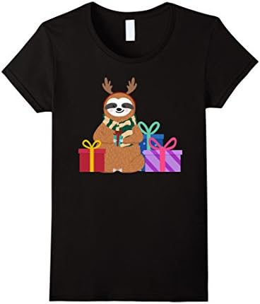 Womens Sloth shirt For Christmas Medium Black