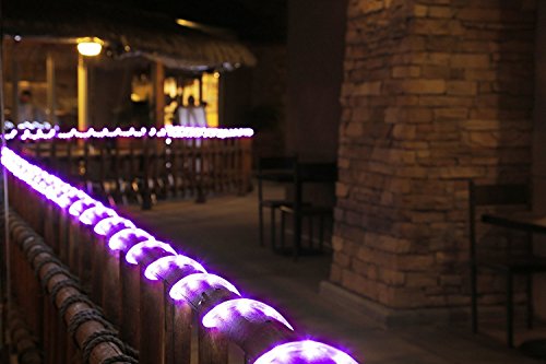 100 LEDs Solar Rope String Lights,WONFAST Waterproof 39ft/12M Copper Wire Outdoor Tube Fairy String Lights for Christmas Garden Yard Path Fence Tree Backyard (Purple) - Thumbnail 4
