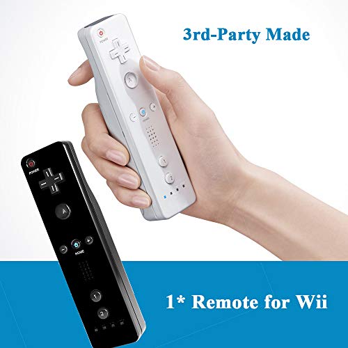 Wii Remote Controller for Wii/Wii U Console, Wiimote Controller for Nintendo (NO Skin NO Wrist Strap NO MotionPlus Inside), Black