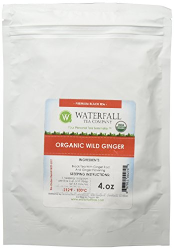 Waterfall Tea Company Organic Wild Ginger Flavored Teas, 4 Ounce