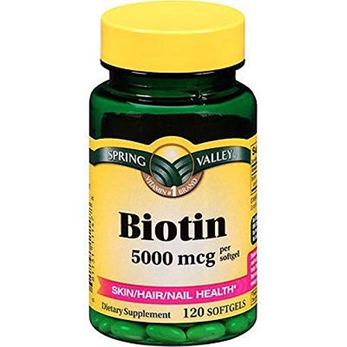 Spring Valley Biotin Softgels, 5000 Mcg, 120 Count