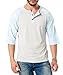 Aiyino Mens Henley Short Sleeve with 3 Buttons - Assorted Colors Large Sky Blue Shirts
