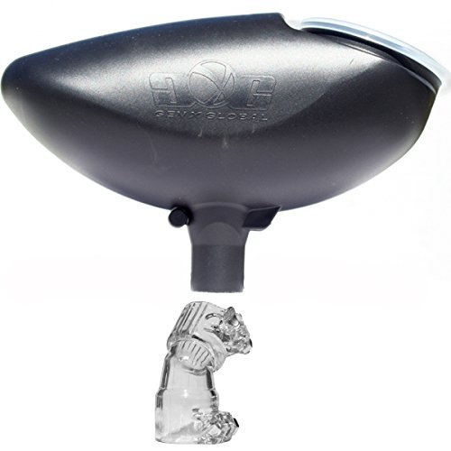 Clear BENT Elbow Feedneck Adapter + 200 Round Hopper for Paintball Guns