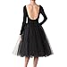 WDPL Women's A Line Short Knee Length Tutu Tulle Prom Party Skirt Small Black