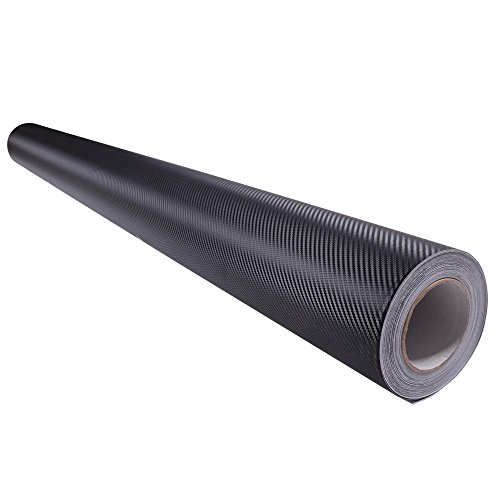 Yescom 5x100 FT 3D Carbon Fiber Vinyl Wrap Film Roll with Air Release UV Resistant Sticker for Car Vehicle Laptop