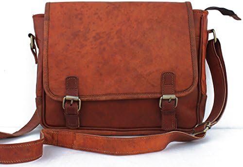 Handmade genuine leather messenger crossbody shoulder satchel bag 10x13 inch men women