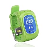 [CE RTTE approval] Corelink Kids tracking GPS Smart Watch Children Anti-lost Tracker Locator Watch for iPhone Android Smartphone (NW-11E Green)
