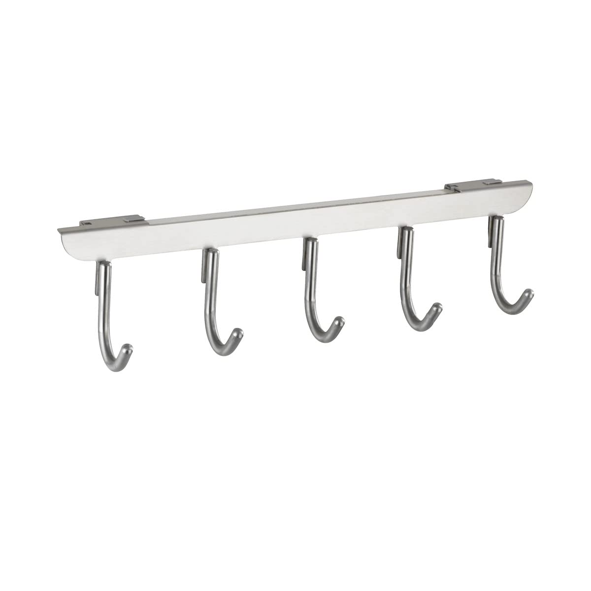 WENKO 4468310100 Door clothes rack Asola - for rebate thicknesses of 2 and 4 cm, Stainless steel, 36 x 9 x 7-9 cm, Matt
