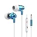 Earphones, VEGO 3.5mm Jack Metal Aluminum Magic Sound Stereo Rich Bass In Ear Headphones Earbuds with Mic, Remote and Volume Control - Blue