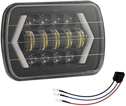 Uzinb Replacement for Jeep Wrangler 7 inch LED Square Headlight Waterproof Head Light Car Safe Driving Lamp