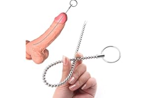 Gobuying Freely Bendable Stainless Steel Beads Urethral Sounds Plug,Smooth Penis Insert Stimulation Urethral Sounding Toys Ca