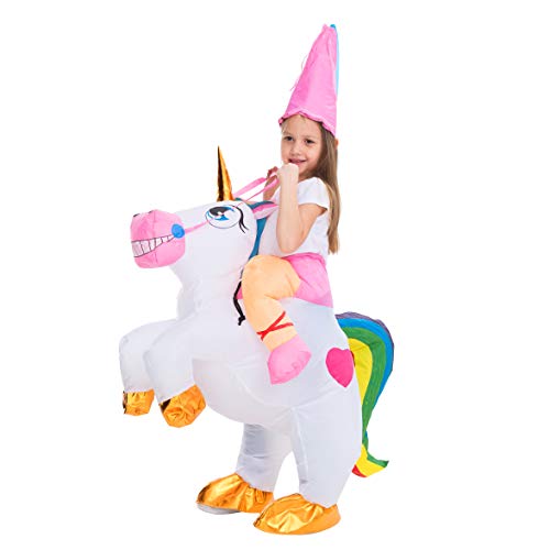 Spooktacular Creations Inflatable Costume Unicorn Riding a Unicorn Air Blow-up Deluxe Halloween Cost - //coolthings.us