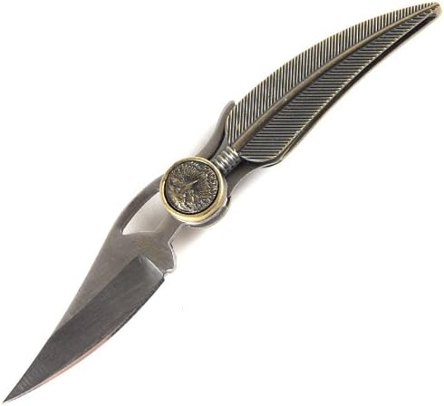 Joy Enterprises 9000049 Fury Eagle Head Feather Pocket Knife, 3"