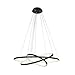 UNITARY Brand Modern Black Acrylic Remote Control Nature White and Warm White Dimmable LED 3 Rings Dining Room Kitchen Pendant Light Max 90W Painted Finish