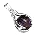 BEADNOVA Healing Natural Amethyst Gemstone Necklace Crystal Ball Pendant Necklace with Stainless Steel Chain 18 Inches