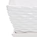MyGift 8 inch Rectangular White Ceramic Wavy Ribbed Textured Succulent Planter/Small Flower Holder Display Pot